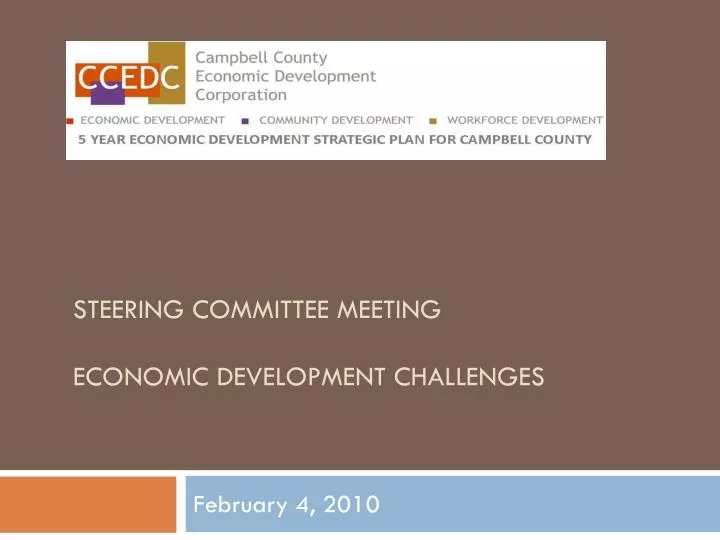 steering committee meeting economic development challenges