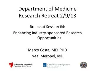 Department of Medicine Research Retreat 2/9/13