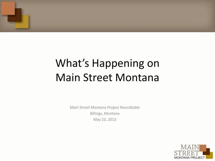 what s happening on main street montana