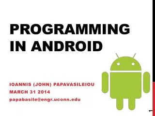 Programming in android