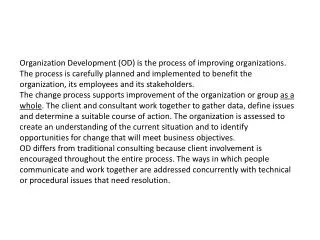 Organizational development services: