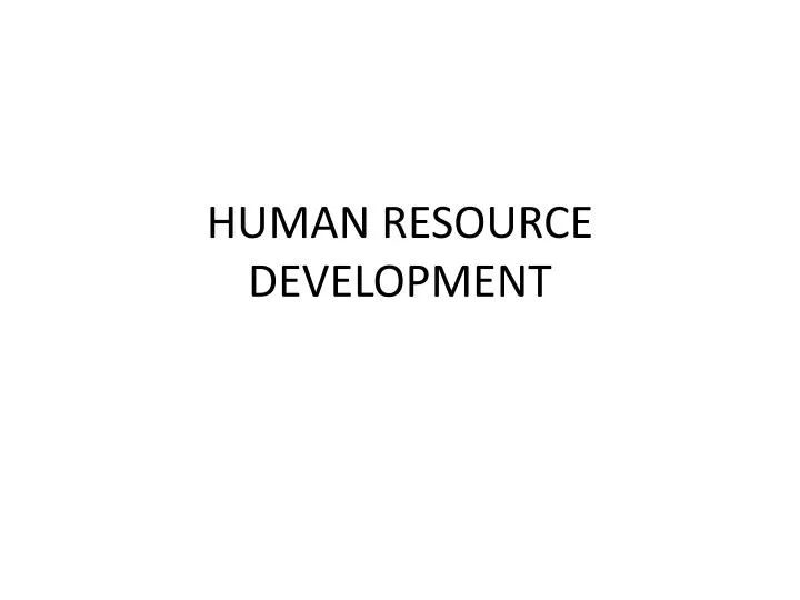 human resource development