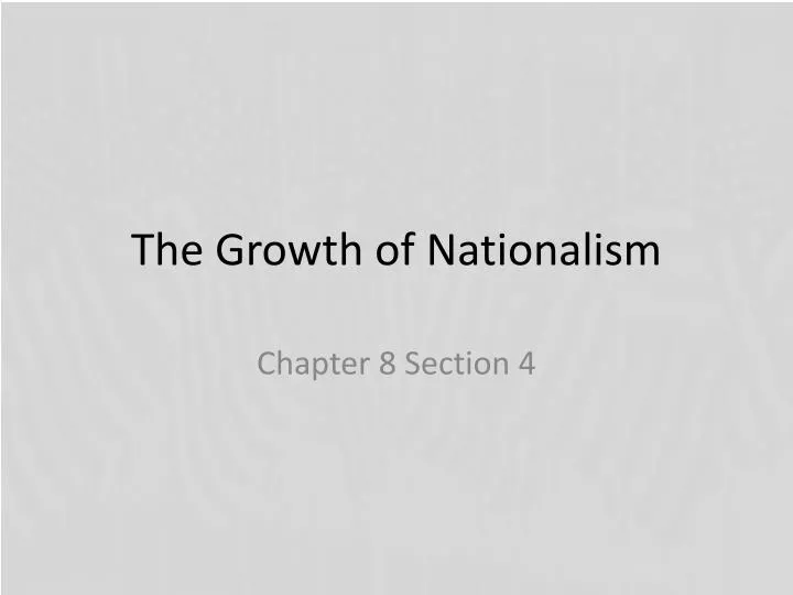 the growth of nationalism