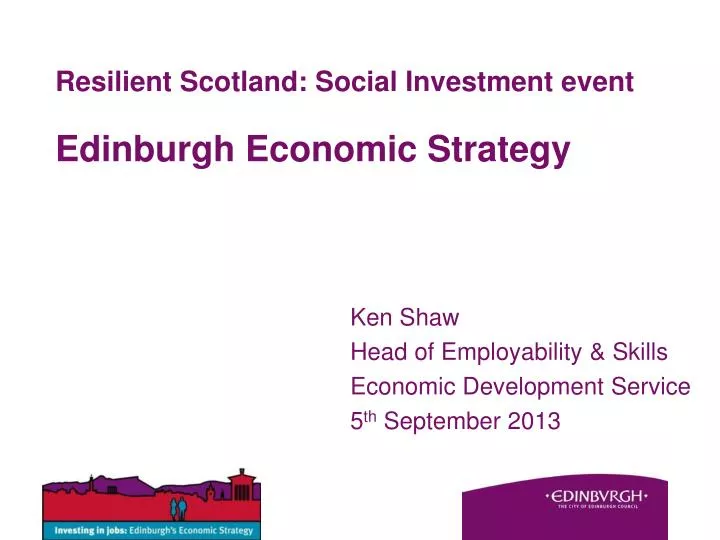 resilient scotland social investment event edinburgh economic strategy