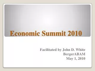 Economic Summit 2010