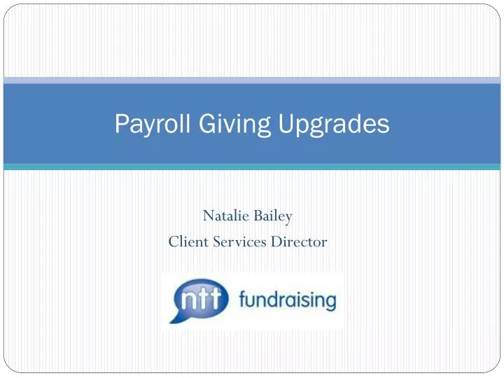 payroll giving upgrades