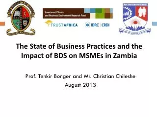 The State of Business Practices and the Impact of BDS on MSMEs in Zambia