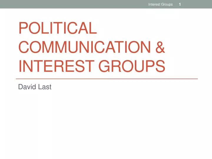 political communication interest groups