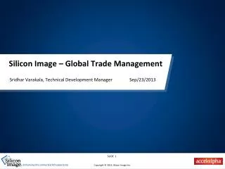 Silicon Image – Global Trade Management