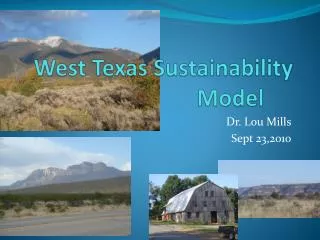 West Texas Sustainability Model