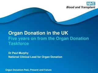Organ Donation in the UK Five years on from the Organ Donation Taskforce
