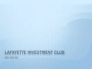 Lafayette Investment Club
