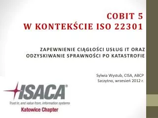 COBIT 5 w kontekście ISO 22301