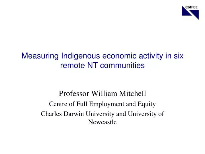 measuring indigenous economic activity in six remote nt communities