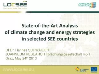 S tate-of-the-Art Analysis of climate change and energy strategies in selected SEE countries
