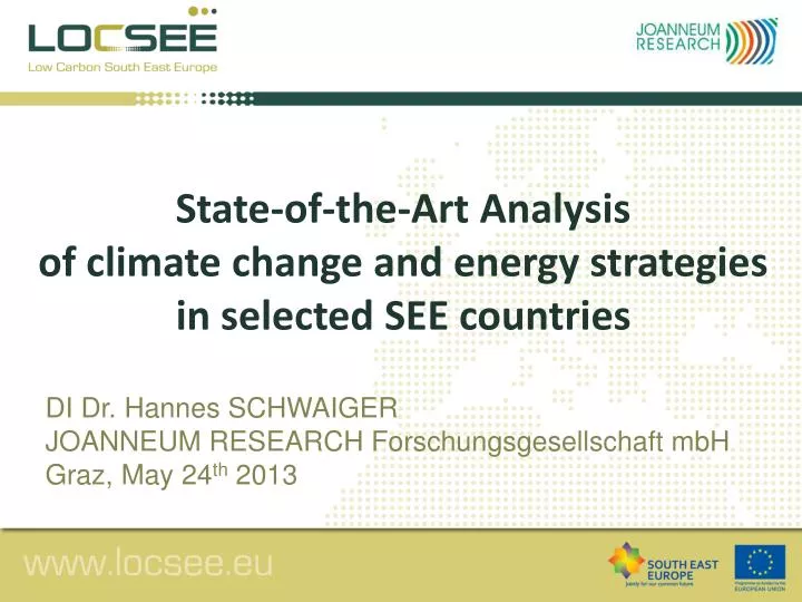 s tate of the art analysis of climate change and energy strategies in selected see countries
