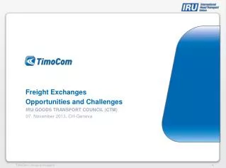 Freight Exchanges Opportunities and Challenges