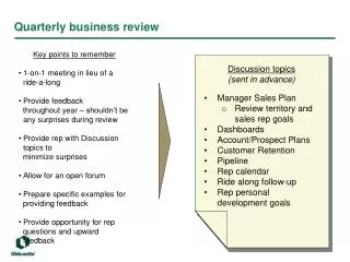 Quarterly business review