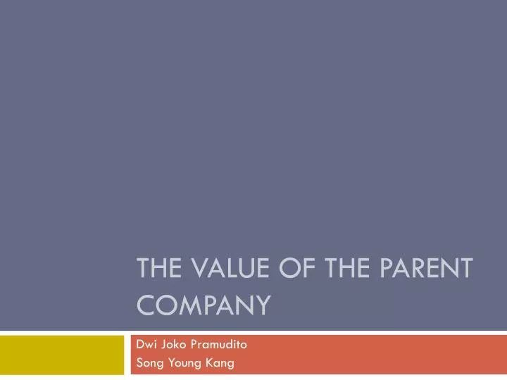 the value of the parent company