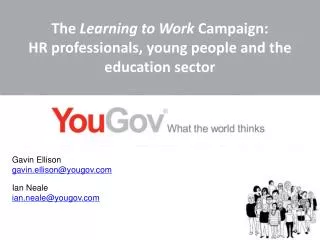 The Learning to Work Campaign: HR professionals, young people and the education sector