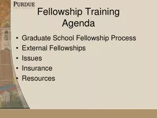Fellowship Training Agenda