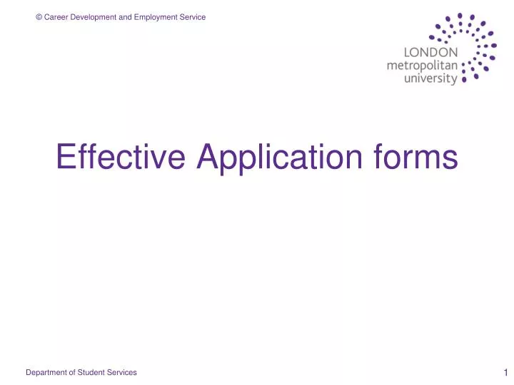 effective application forms