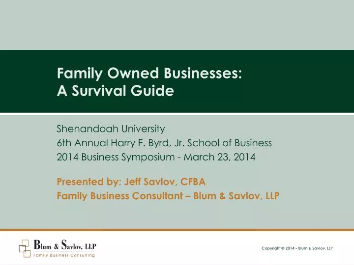 family owned businesses a survival guide