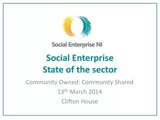 Social Enterprise State of the sector