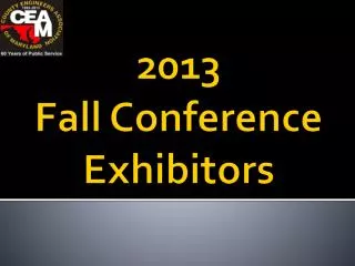 2013 Fall Conference Exhibitors