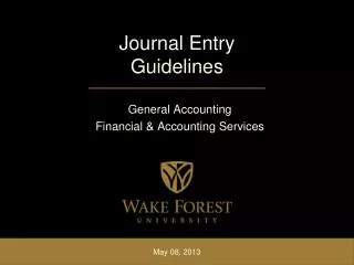 Journal Entry Guidelines