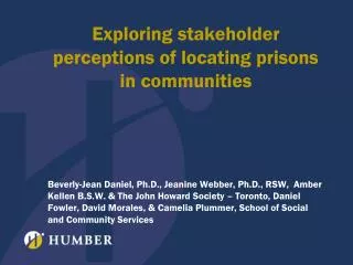 Exploring stakeholder perceptions of locating prisons in communities