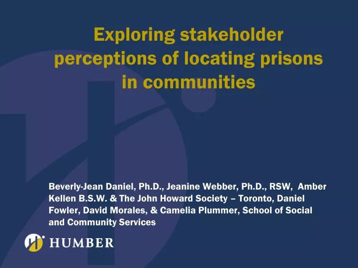 exploring stakeholder perceptions of locating prisons in communities