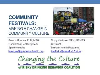 Community Festivals: Making a Change in Community Culture