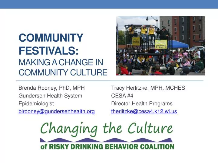 community festivals making a change in community culture