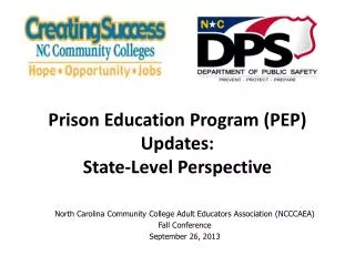 Prison Education Program (PEP) Updates: State-Level Perspective