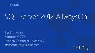 SQL Server 2012 AllwaysOn