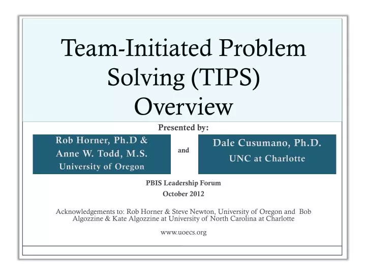 team initiated problem solving tips overview