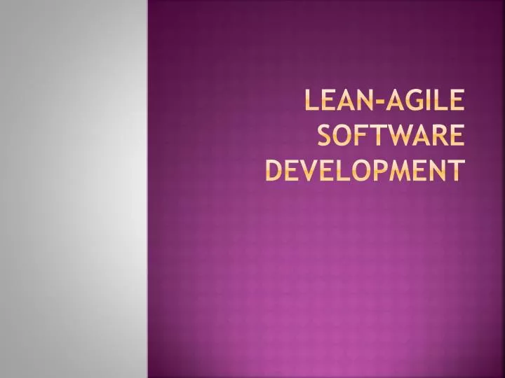 lean agile software development