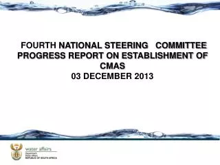 FOURTH NATIONAL STEERING COMMITTEE PROGRESS REPORT ON ESTABLISHMENT OF CMAS 03 DECEMBER 2013