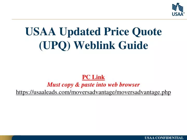 usaa updated price quote upq weblink guide