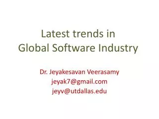 Latest trends in Global Software Industry