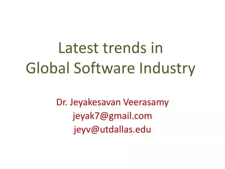 latest trends in global software industry