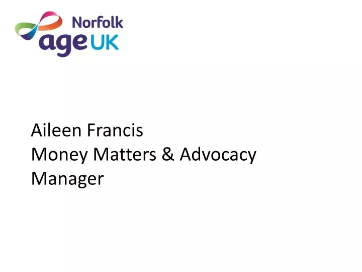aileen francis money matters advocacy manager