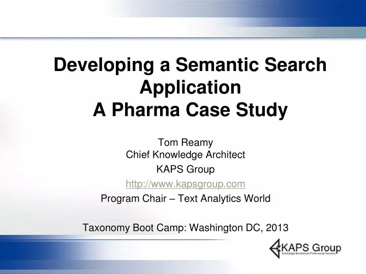 developing a semantic search application a pharma case study