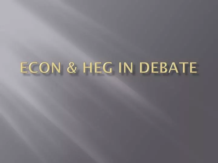 econ heg in debate