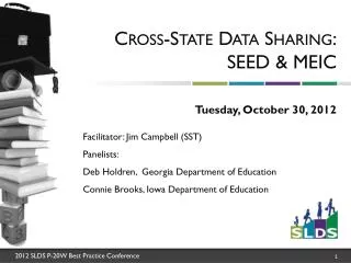 Cross-State Data Sharing: SEED &amp; MEIC