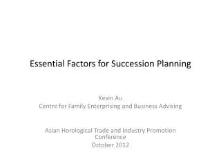 Essential Factors for Succession Planning