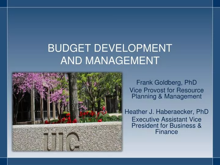 budget development and management