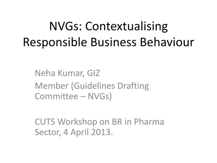 nvgs contextualising responsible business behaviour