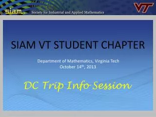 SIAM VT STUDENT CHAPTER